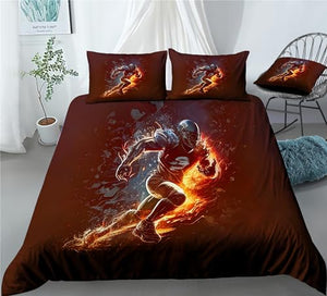 Retro Rugby Bedding Rugby Players Sports Duvet Cover Set - Print 4