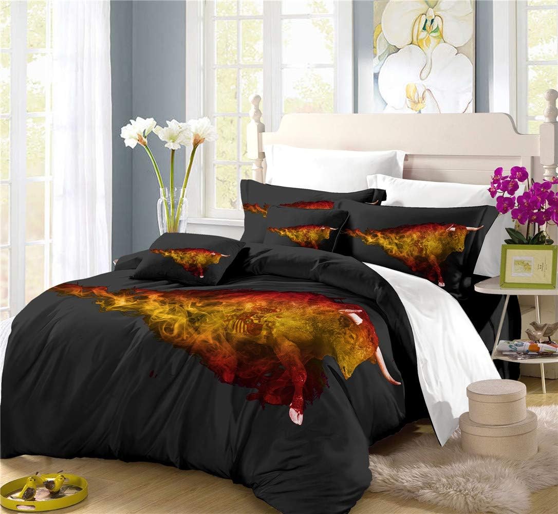 REALIN Spain Flags Duvet Cover Set Football Competition Bedding Fans Bed Sets 2/3/4PCS Quilt Covers/Sheets/Pillow Shams,Twin/Full/Queen/King (C,King-229x259cm-3PCS)