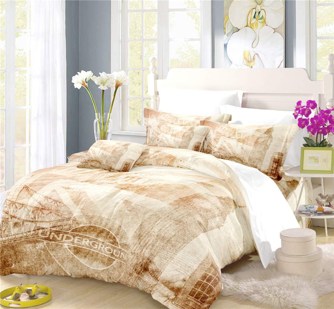 REALIN The Union Flag Duvet Cover Set The Union Jack Bedding Household Guards Retro Bed Sets 2/3/4PCS Quilt Covers/Sheets/Pillow Shams,Twin/Full/Queen/King (D,Queen-228x228cm-3PCS)