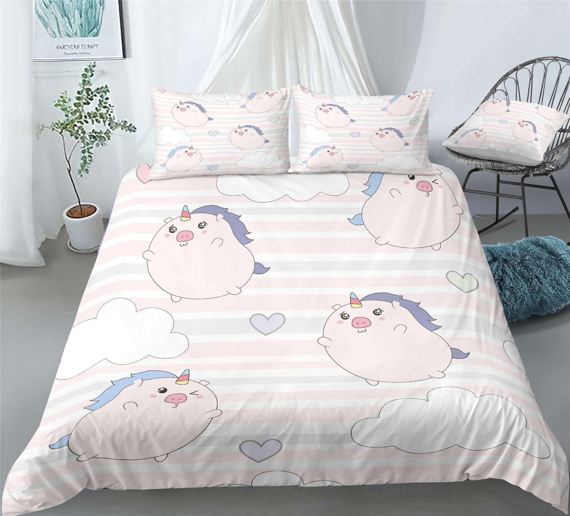 Hand-Painted Succulent Bedding Desert Plant Scrub Cactus Duvet Cover Set
