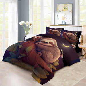 Forests Sloth Duvet Cover Set - Print 4