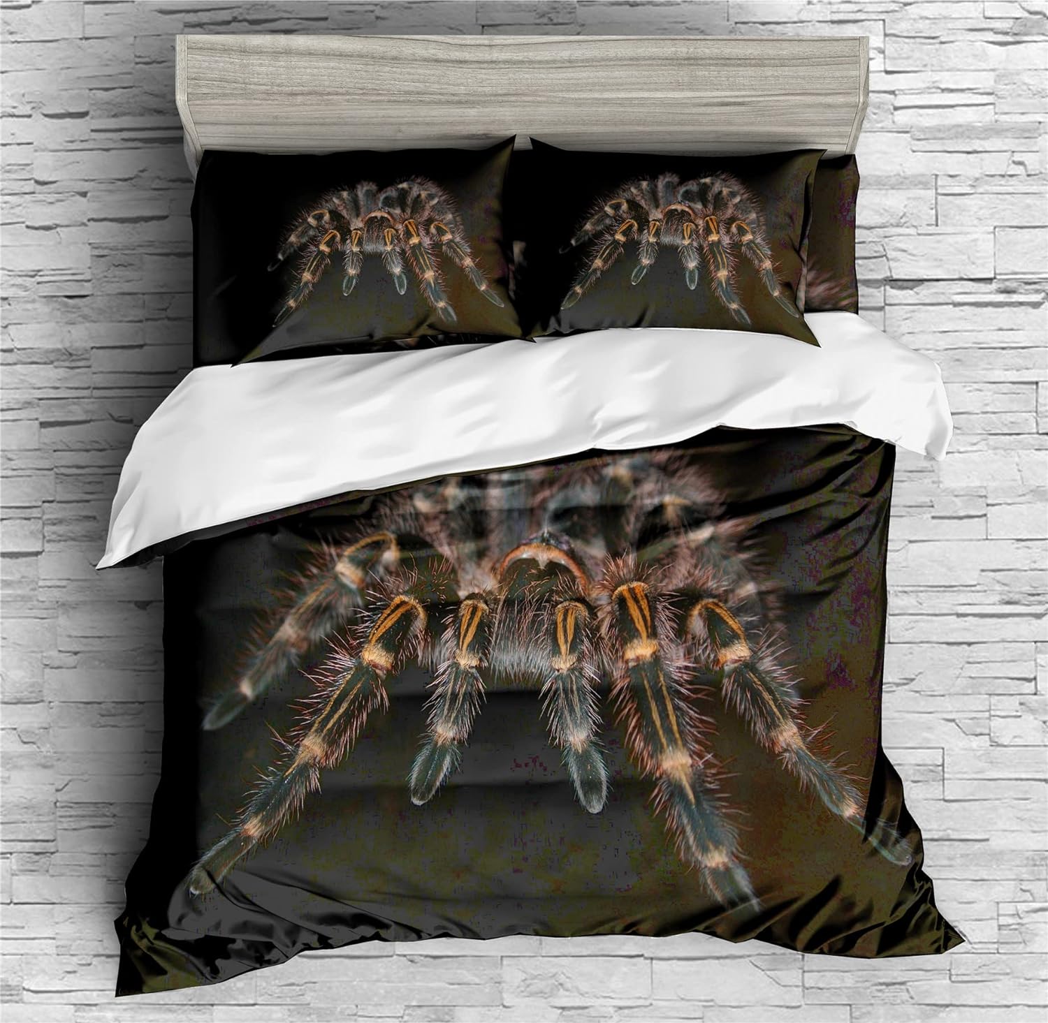 REALIN Spider Theme Bedding Trippy Animal Duvet Cover Set Girl Boy Kids Bed Sets 2/3/4PCS Quilt Covers/Sheets/Pillow Shams,Twin/Full/Queen/King (B,Twin-172x218cm-4PCS)