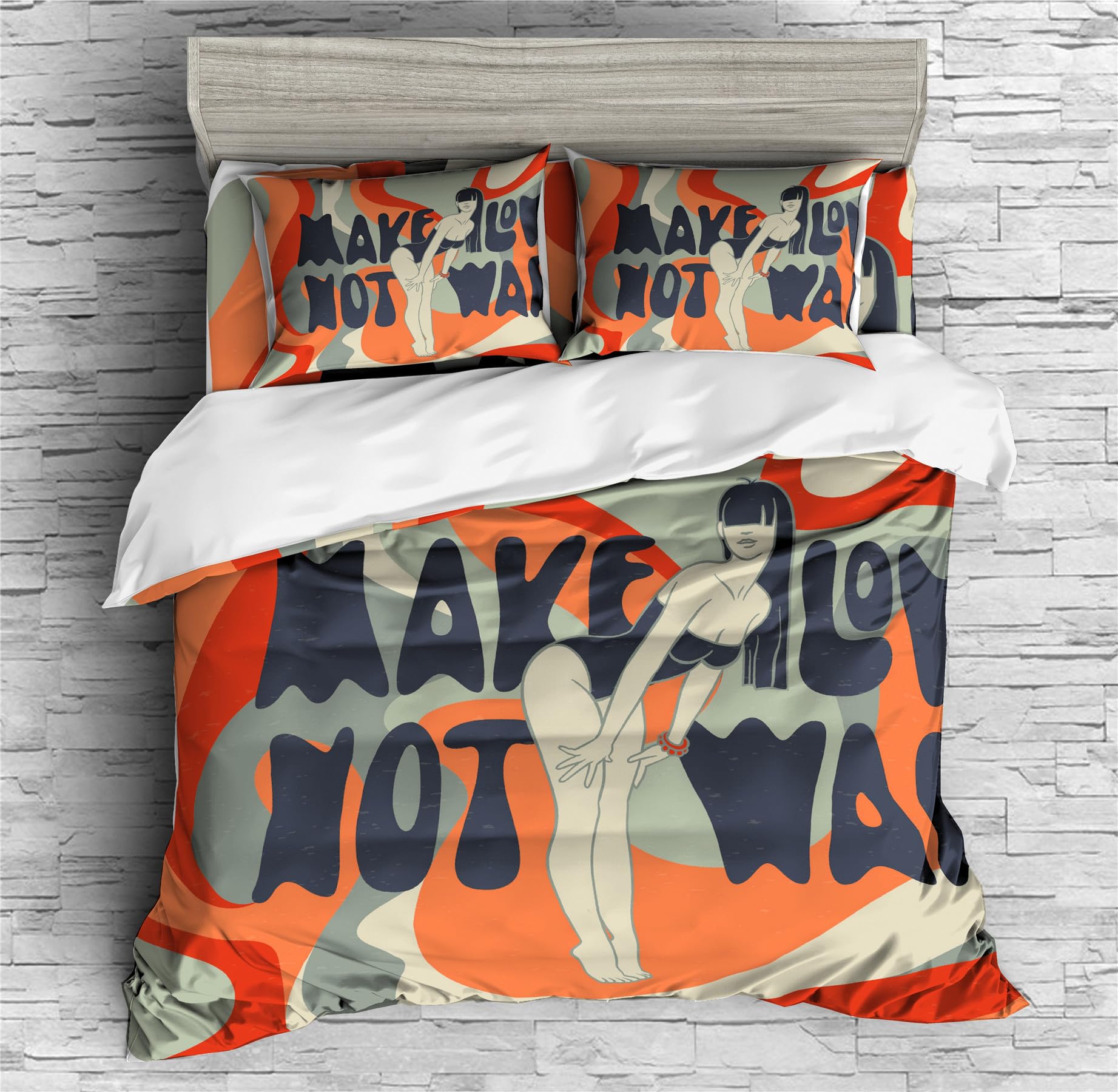 REALIN Red Lips Bedding Girl Banana Bikini Duvet Cover Set Girl Boy Kids Bed Sets 2/3/4PCS Quilt Covers/Sheets/Pillow Shams,Twin/Full/Queen/King (A,Queen-228x228cm-3PCS)