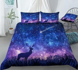 Hand-Painted Starry Sky Starry Night Bedding Galaxy Themed Duvet Cover Set - Print 3