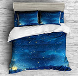 Hand-Painted Starry Sky Starry Night Duvet Cover Set - Print 2
