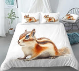 Woodland Adventure Chipmunk Themed Bedding Nature-Themed Duvet Cover Set - Print 3