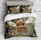Cute Chipmunks Animal Prints Duvet Cover Set - Print 3