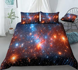 Starry Sky Themed Bedding Cosmic Night Sky Pattern Duvet Cover Set - Print 2