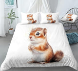 Cartoon Chipmunk Themed Bedding Nature Chipmunk Animal Duvet Cover Set - Print 1