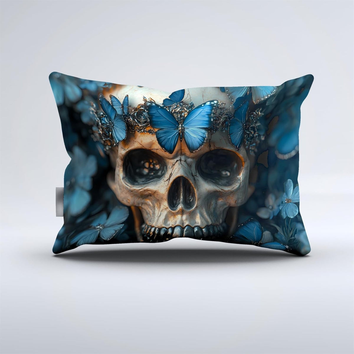 Exquisite Blue Butterfly Skeleton Bedding Vintage Skeleton Duvet Cover Set - Print 6