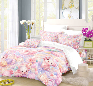 Sweet Kawaii Axolotl Duvet Cover Set - Print 12