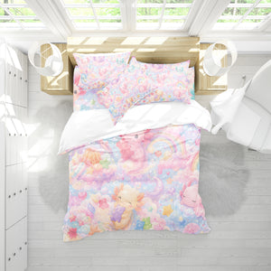 Sweet Kawaii Axolotl Duvet Cover Set - Print 23