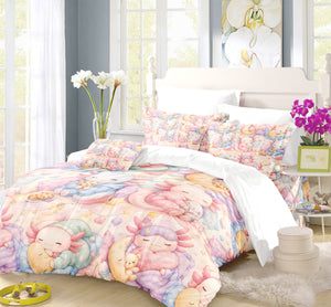 Sweet Kawaii Axolotl Duvet Cover Set - Print 30