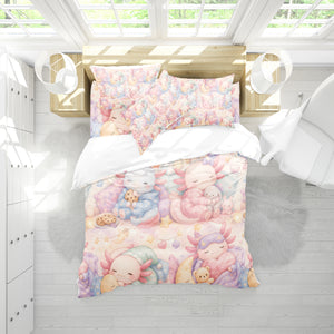 Sweet Kawaii Axolotl Duvet Cover Set - Print 29
