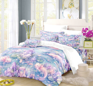 Dreamy Axolotl Fantasy Duvet Cover Set - Print 6