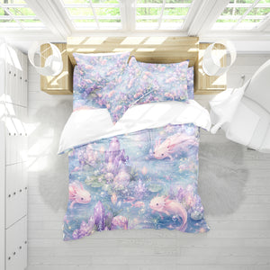 Dreamy Axolotl Fantasy Duvet Cover Set - Print 5
