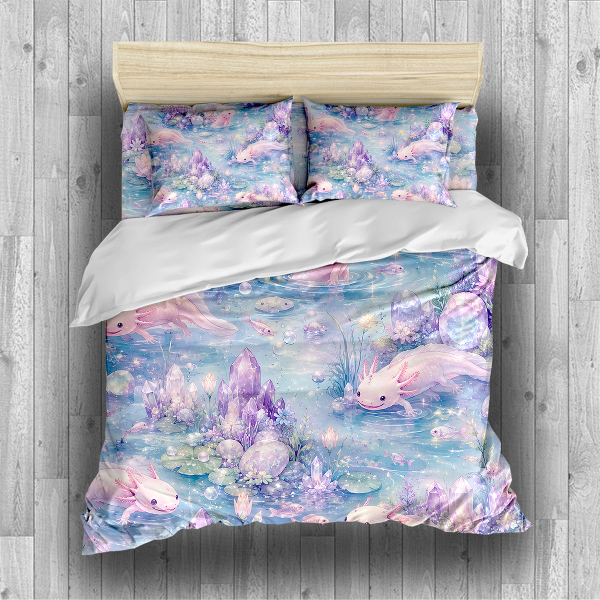 Dreamy Axolotl Fantasy Duvet Cover Set - Print 1