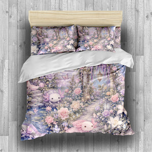 Dreamy Axolotl Fantasy Duvet Cover Set - Print 7
