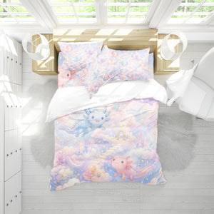 Dreamy Axolotl Fantasy Duvet Cover Set - Print 23