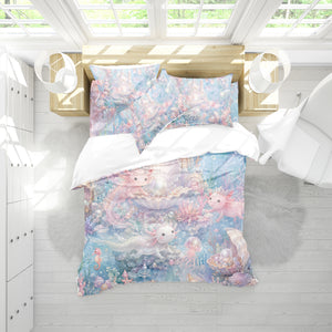 Dreamy Axolotl Fantasy Duvet Cover Set - Print 29