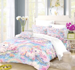 Dreamy Axolotl Fantasy Duvet Cover Set - Print 36