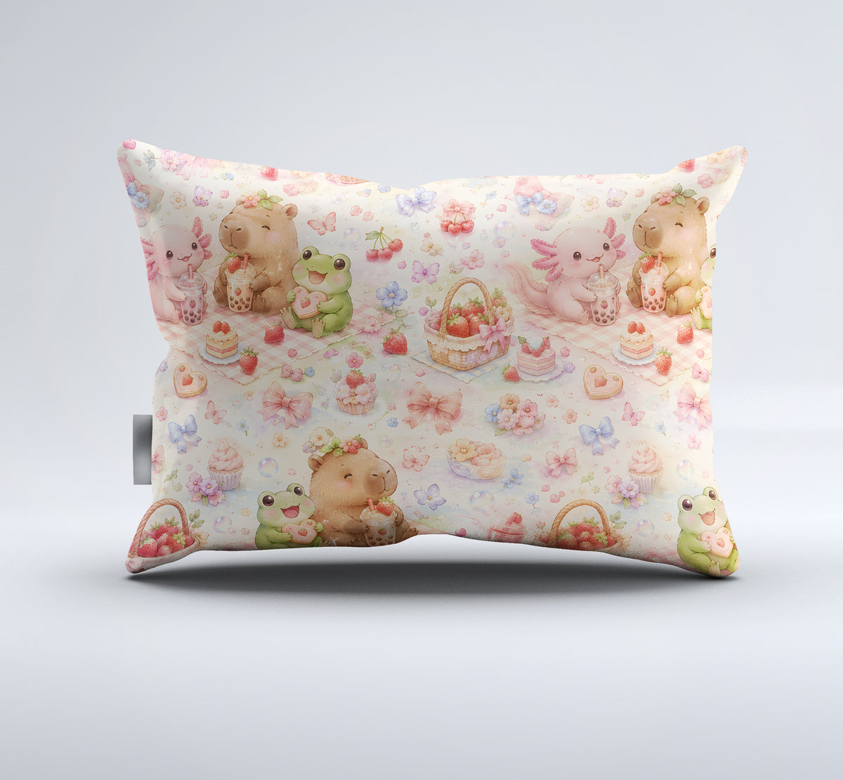 Axolotl Capybara Frog Duvet Cover Set - Print 4