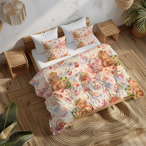 Axolotl Capybara Frog Duvet Cover Set - Print 2