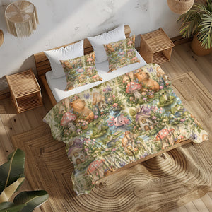 Axolotl Capybara Frog Duvet Cover Set - Print 8