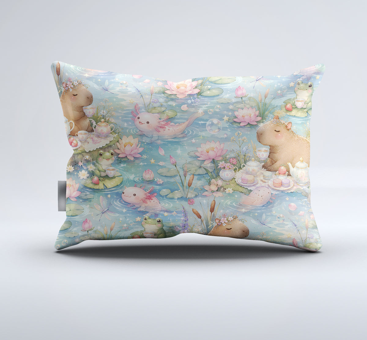 Axolotl Capybara Frog Duvet Cover Set - Print 16