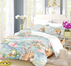 Axolotl Capybara Frog Duvet Cover Set - Print 18