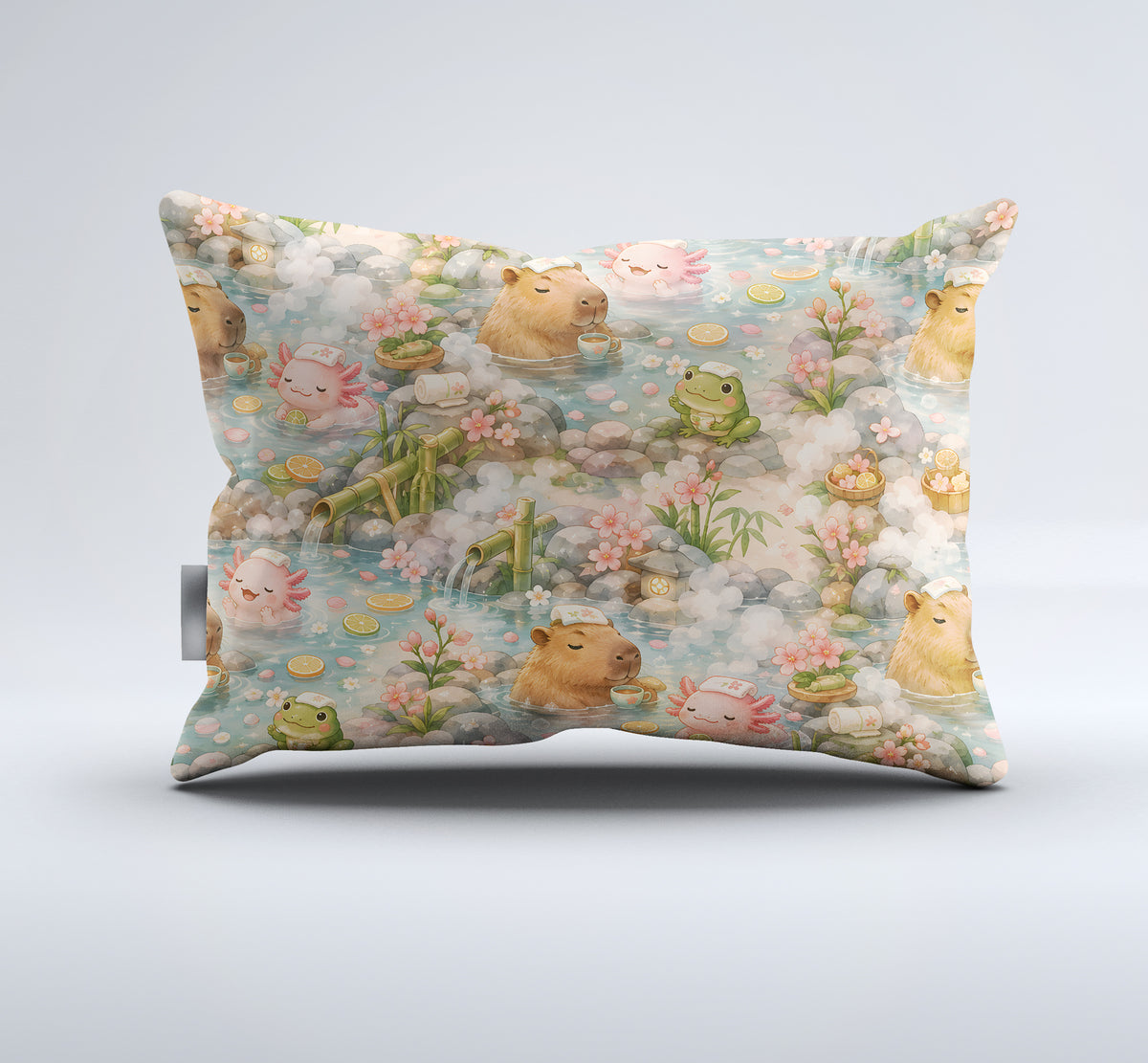 Axolotl Capybara Frog Duvet Cover Set - Print 22