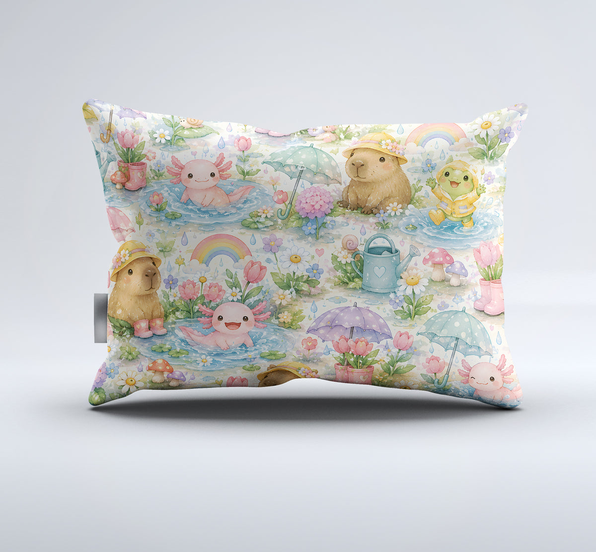 Axolotl Capybara Frog Duvet Cover Set - Print 28