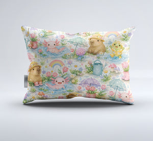 Axolotl Capybara Frog Duvet Cover Set - Print 28