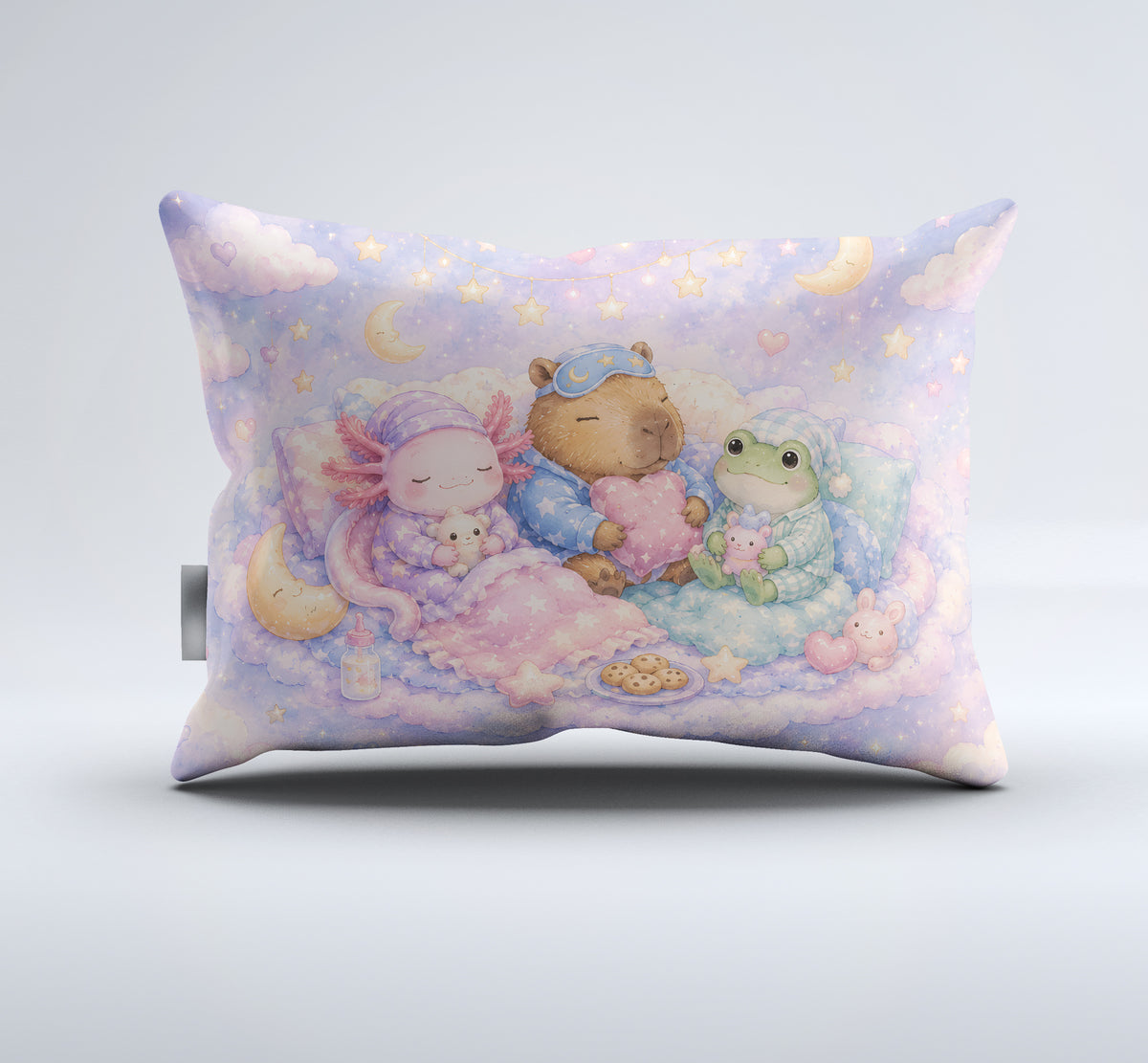 Axolotl Capybara Frog Duvet Cover Set - Print 34