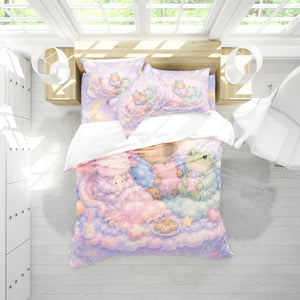 Axolotl Capybara Frog Duvet Cover Set - Print 35