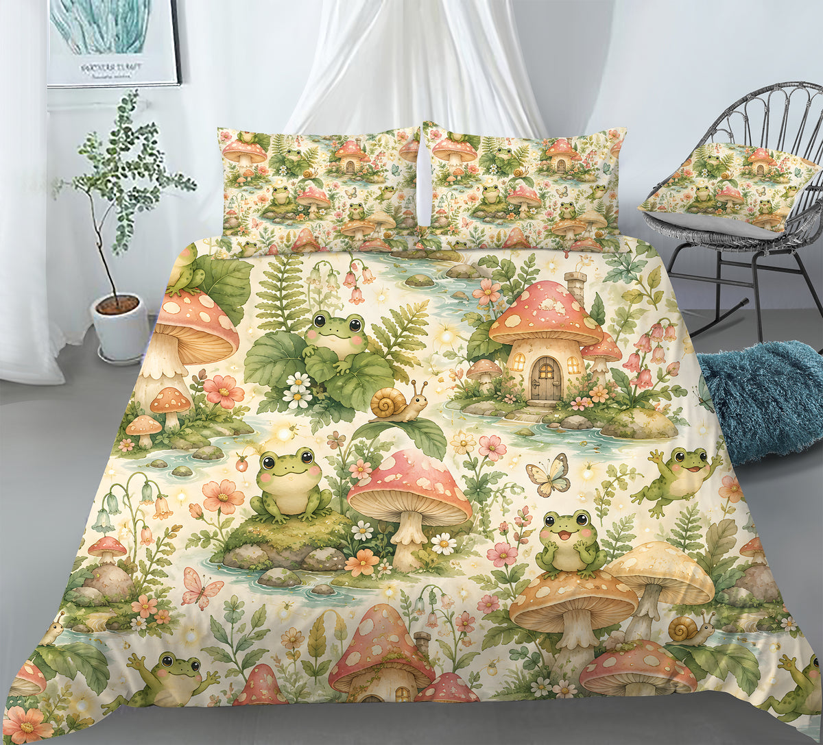 Dreamy Frog Fantasy Duvet Cover Set - Print 3