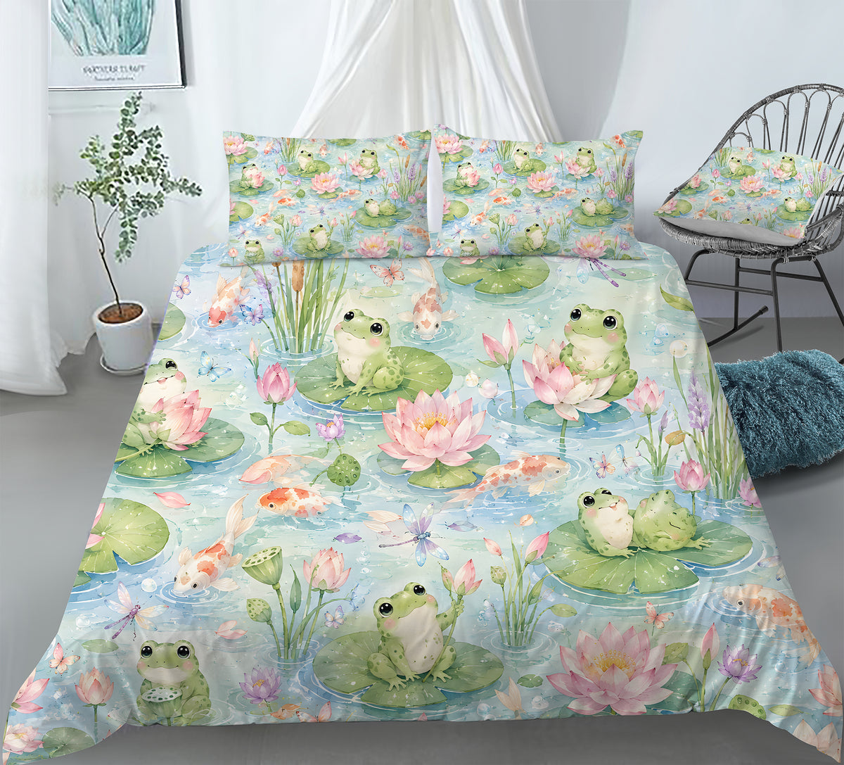 Dreamy Frog Fantasy Duvet Cover Set - Print 9