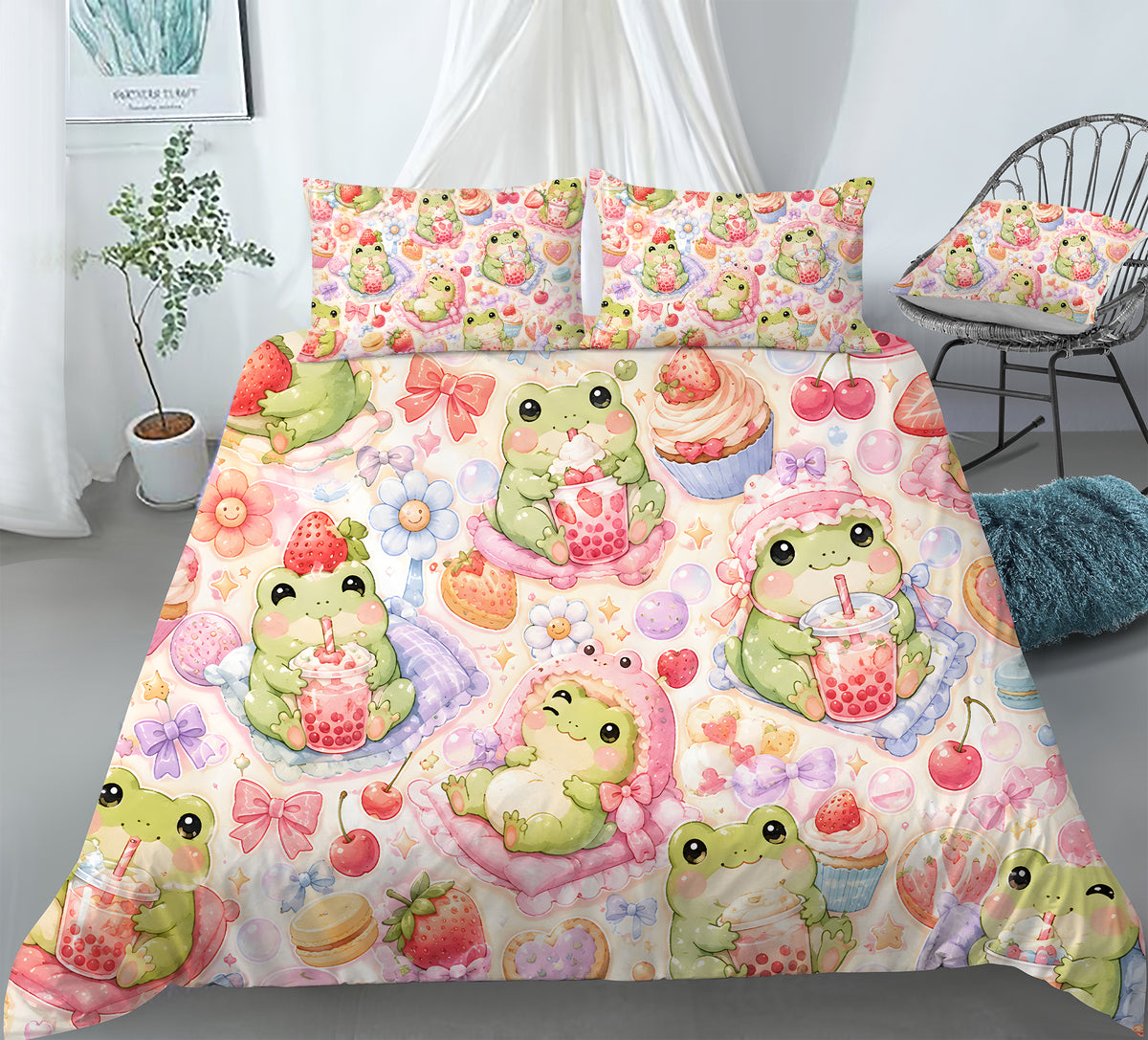 Dreamy Frog Fantasy Duvet Cover Set - Print 15