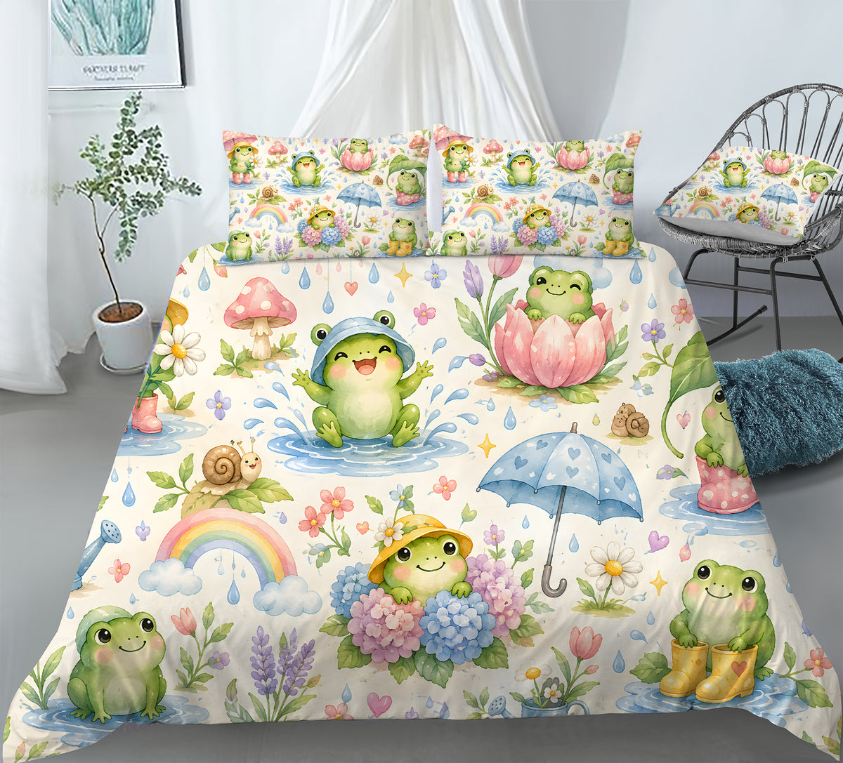 Dreamy Frog Fantasy Duvet Cover Set - Print 21