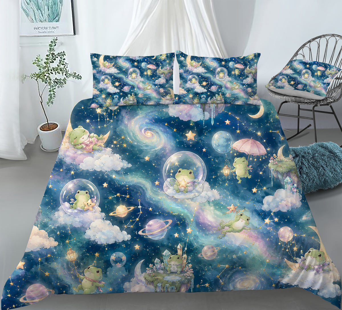 Dreamy Frog Fantasy Duvet Cover Set - Print 33