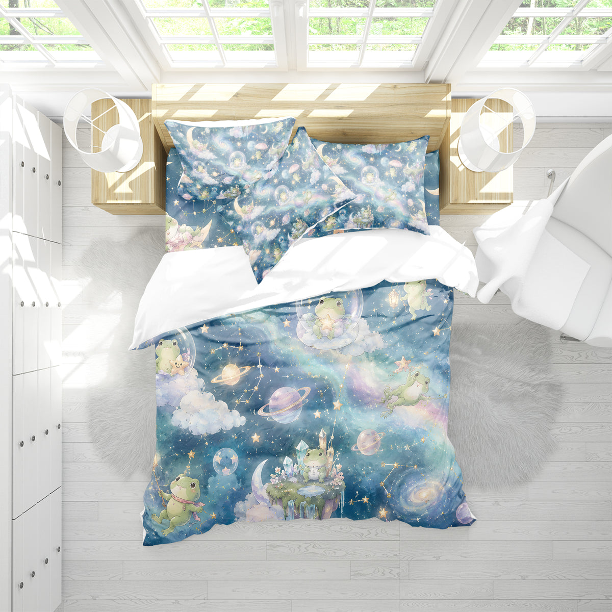 Dreamy Frog Fantasy Duvet Cover Set - Print 35