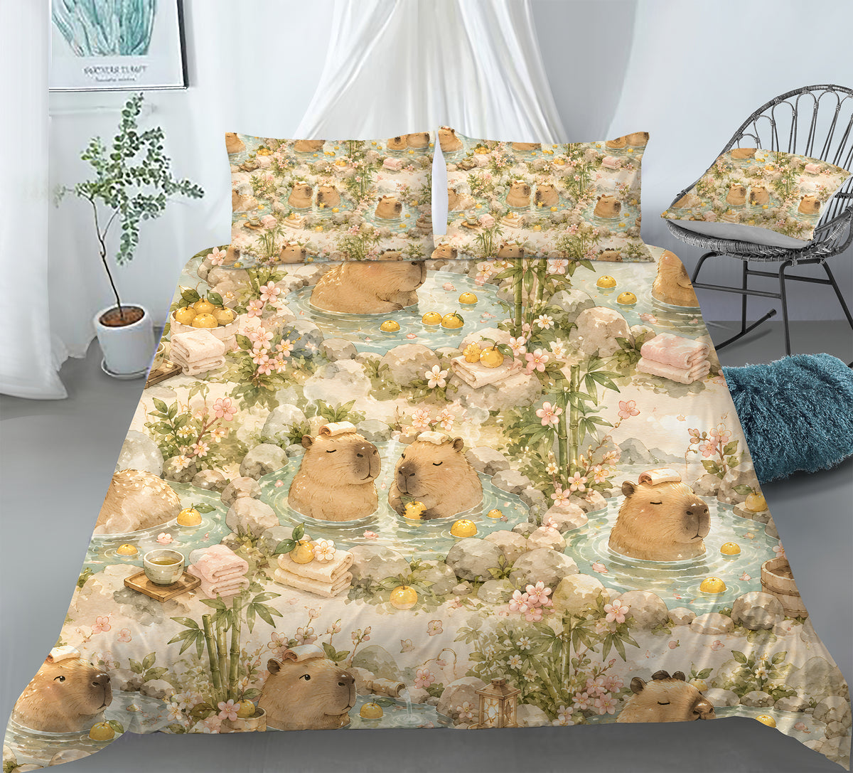 Capybara Duvet Cover Set - Print 3