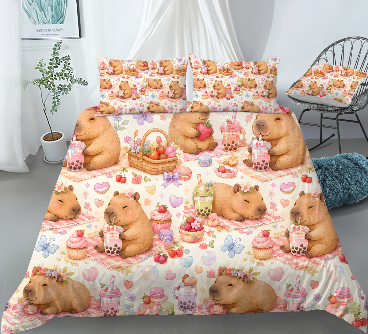 Capybara Duvet Cover Set - Print 9