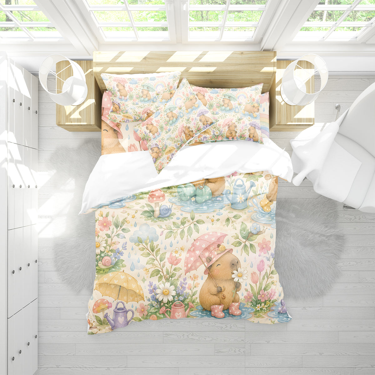 Capybara Duvet Cover Set - Print 23