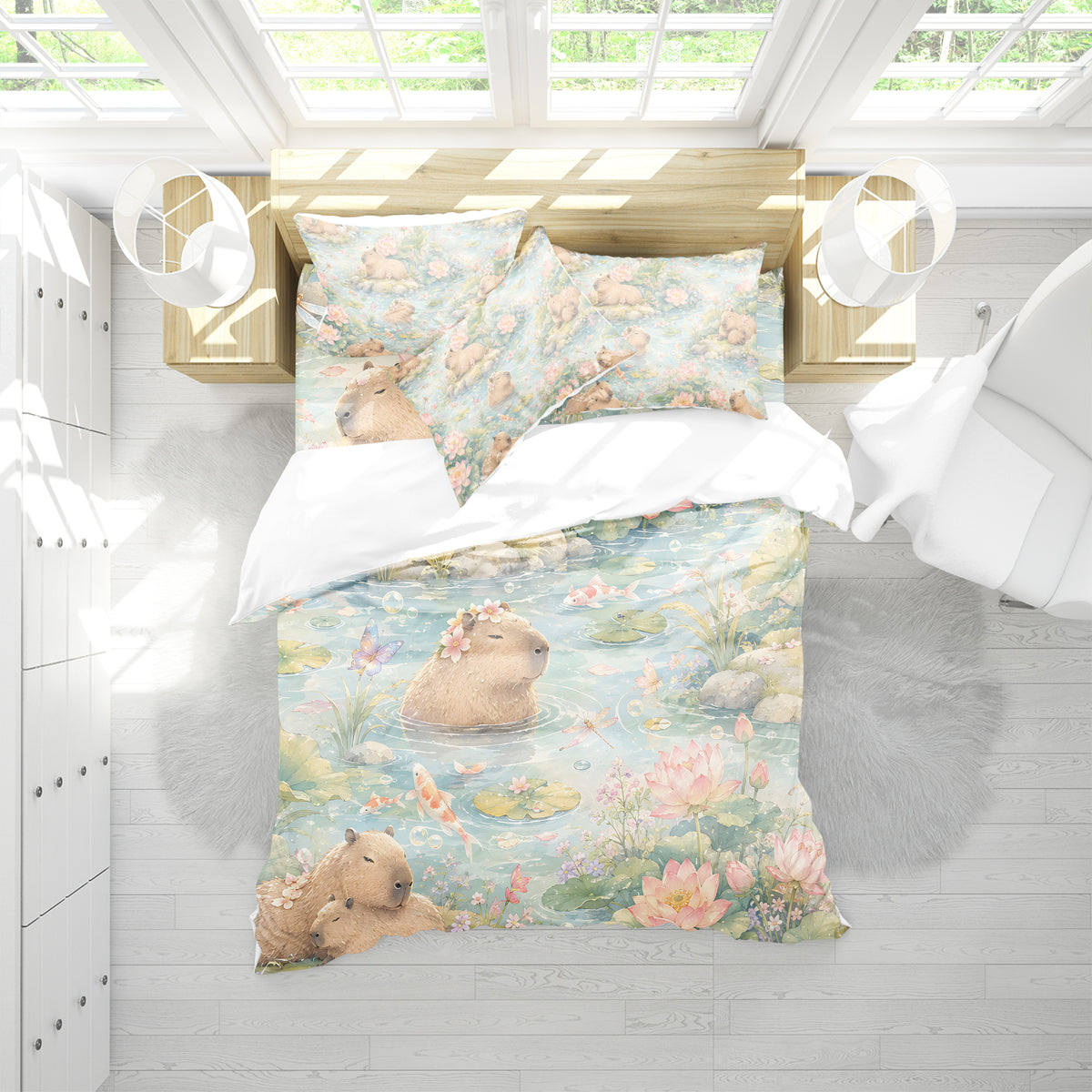 Capybara Duvet Cover Set - Print 29