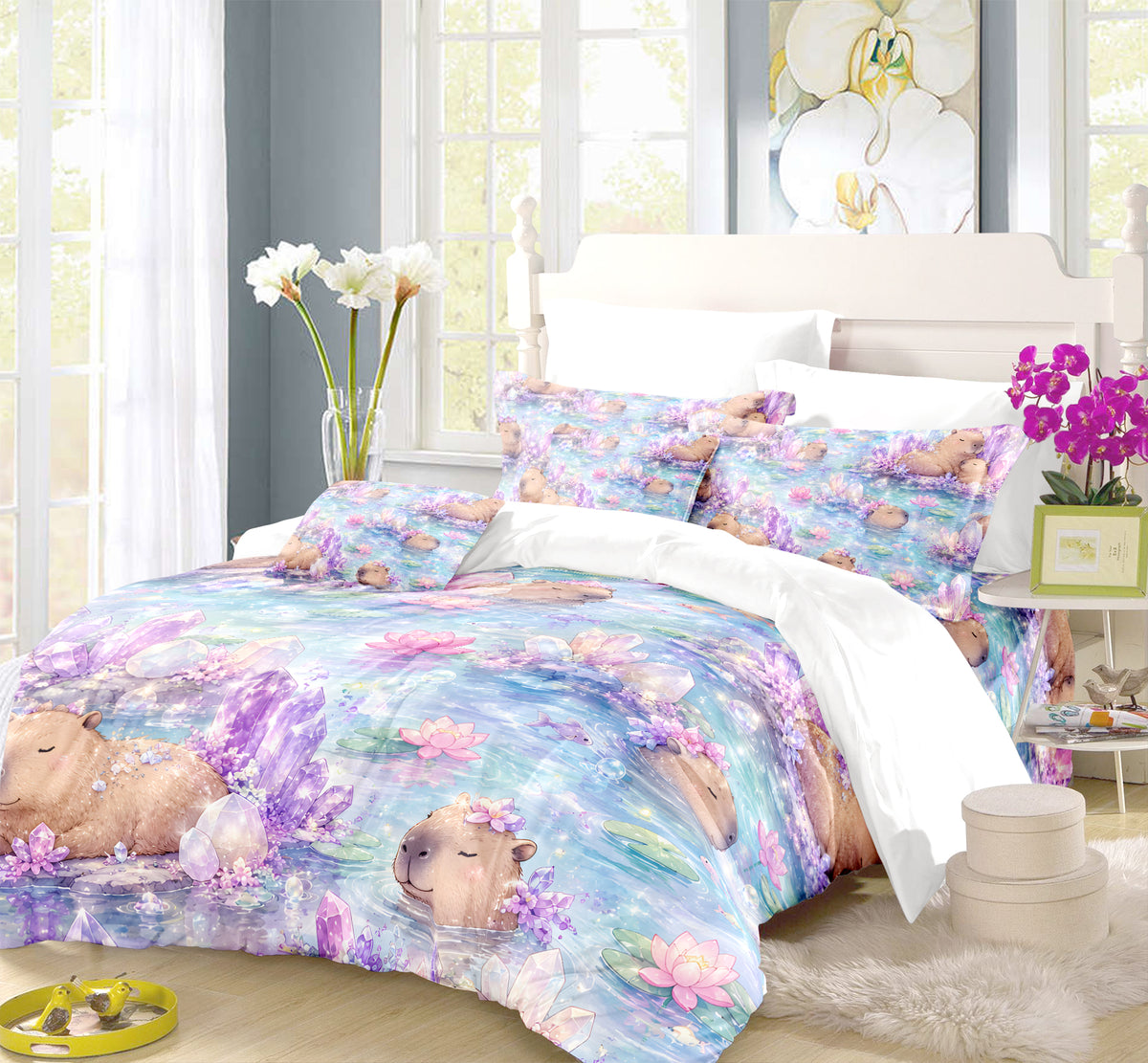Capybara Duvet Cover Set - Print 36