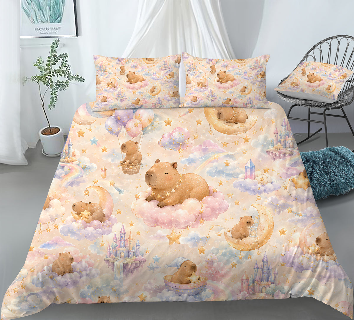 Capybara Duvet Cover Set - Print 45