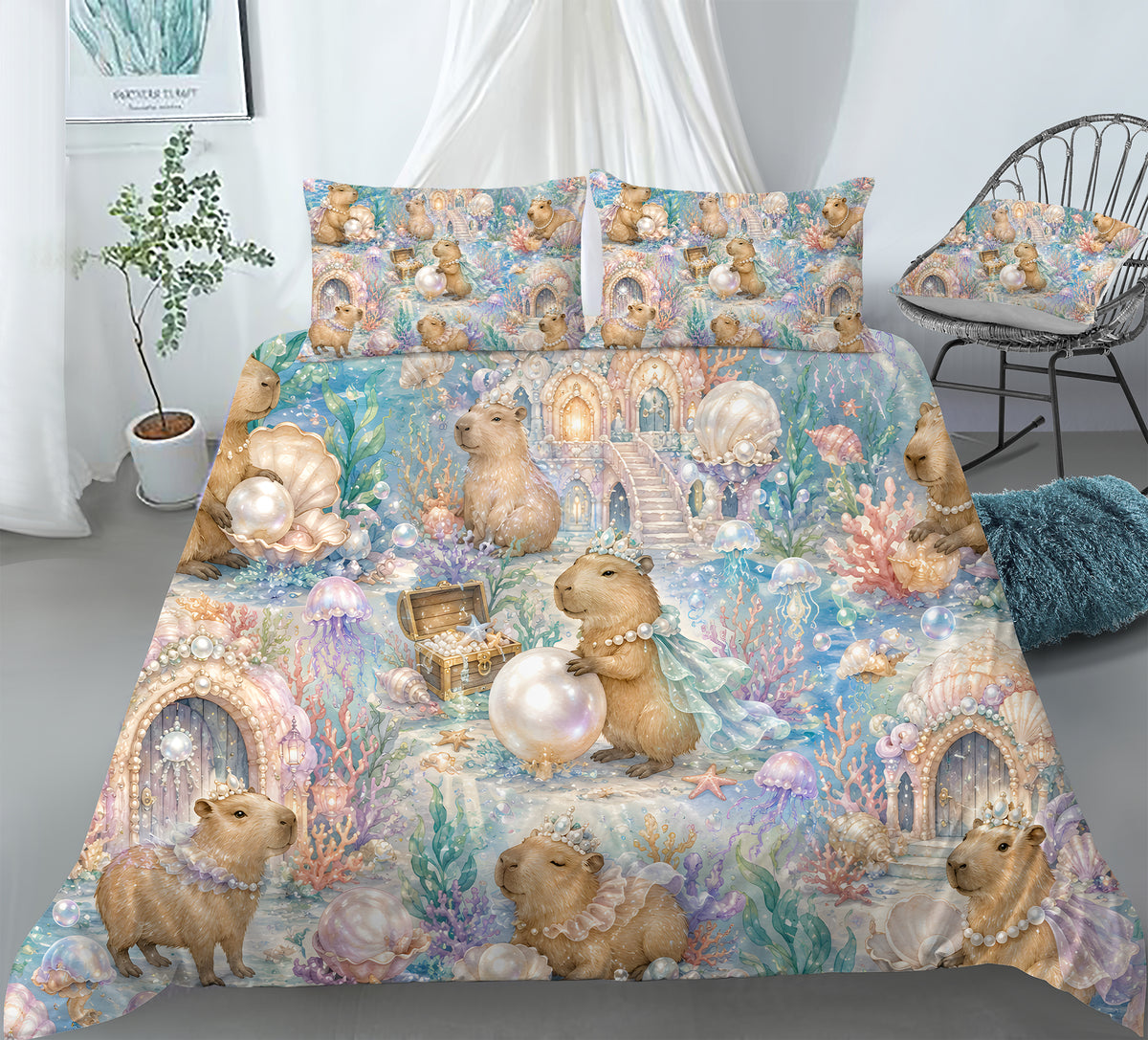 Capybara Duvet Cover Set - Print 51
