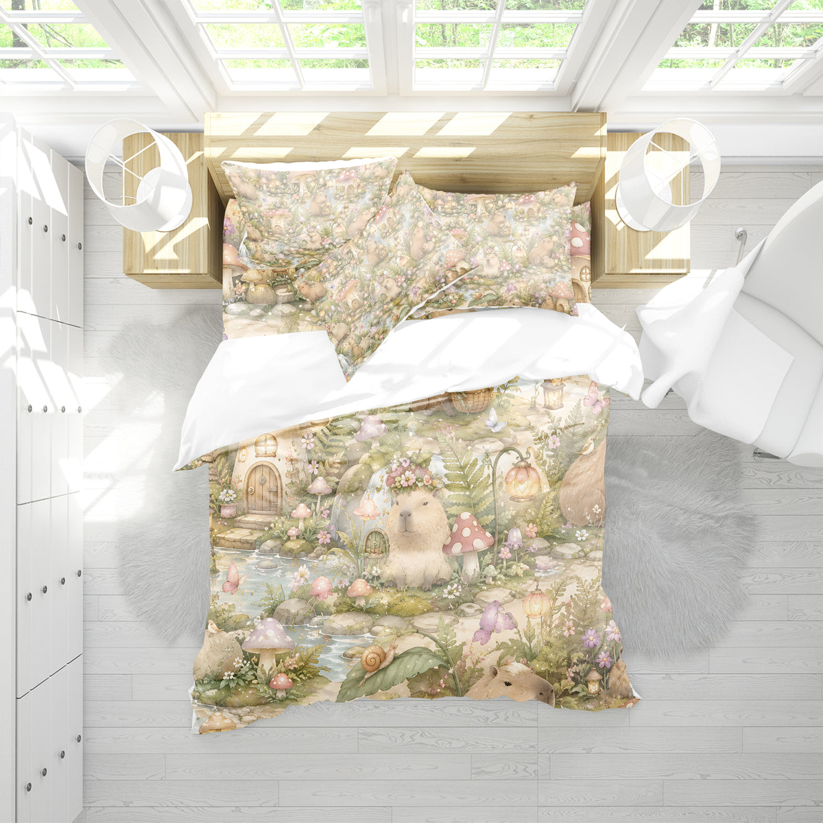 Capybara Duvet Cover Set - Print 59