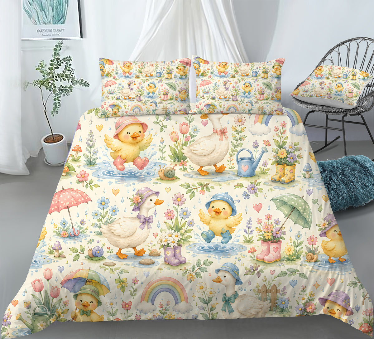 Duck & Goose Duvet Cover Set - Print 9